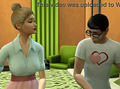 Stepmom catches nerdy stepson masturbating and fucks him hard in his room.