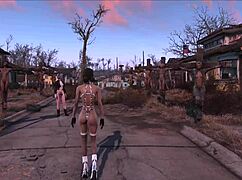 In the world of Fo4, a teen brunette explores bdsm fashion and fetish elements.