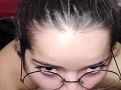 Just out of the SHOWER, white moon dives MOUTH on BIG COCK for FACIAL CUMSHOT.