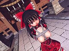 Reim Touhou Pinkcat in Detailed 3D Cartoon Hentai Action