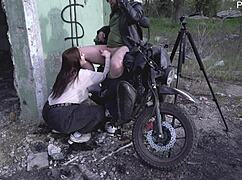 Russian MILF Craves Big Dicks and Outdoor Motorcycle Action