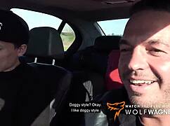 cute teen Jessii Van Riva dicked down hard in stairwell, full scene at WolfWagner.com