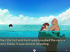 in this hentai game ntr rice part 6, my friend gets fucked on the beach with big tits and ass