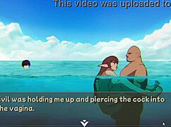 in this hentai game ntr rice part 6, my friend gets fucked on the beach with big tits and ass