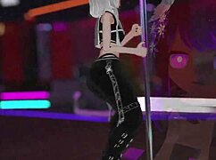 Virtual reality chat pole dancing performance