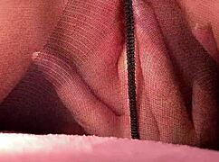 Intense ASMR masturbation leads to powerful squirting in pantyhose