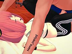 Anya finished her workout and now craves sitting on a huge cock in adult hentai.