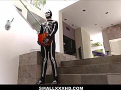 Petite latina teen katya rodriguez gets fucked by white guy in halloween costume