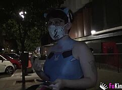 Busty Teen Meraki Offers Daring Public Blowjobs on European Streets