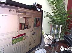 vanessa naughtily fills her pretty little pussy with a cock backstage