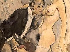 Vintage erotic illustration from antique anime