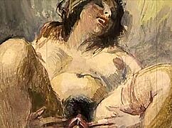 Vintage erotic illustration from antique anime