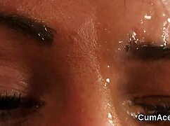 Wicked honey receives facial cumshot