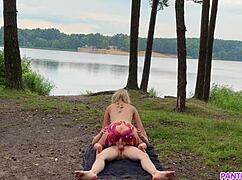 i'm watchin' this naked blonde ridin' hard outside in public cum on tits