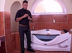 Russian Teen Fucked Deep in Bathroom