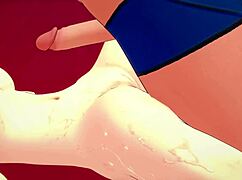 Anya gets hot wearing Yor's clothes to play with her bust in adult version