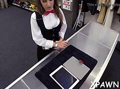 hawt doxy competes in sucking balls in shop