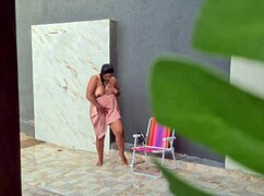 caught my sexy neighbor showering in the backyard after the beach