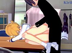 Chiaki Kanda and Kotone Hara in wild hentai creampie sex with big tits