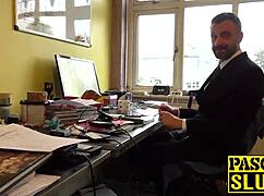 Misha mayfair, hot babe with big tits, gets spanked and fucked doggystyle roughly by pascal