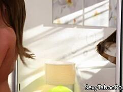 beautiful babe gets her shaved pussy banged