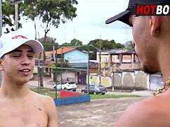 Man, this novinho getting pounded by the neighborhood studs is wild! 😜