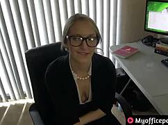 Sexy blonde secretary ginger banks gets fucked by boss 😏