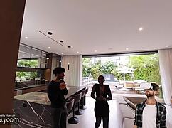 in vr porn, sweaty black gay stud tony genius deepthroats a white cock before riding it hard. the interracial action heats up with intense banging.