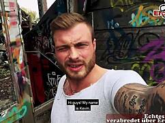 Tattooed German MILF gets all holes fucked outdoors!