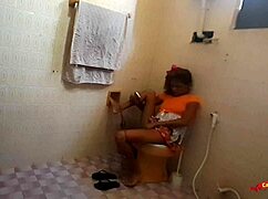 I caught my stepdaughter masturbating in the bathroom and fucked her ass bareback