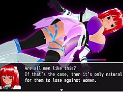 In this scene, the girl hero battles the monster lord