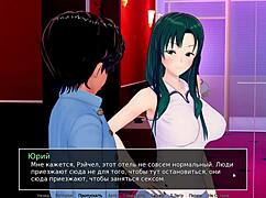 Complete gameplay - hs tutor part 24, anime babe in bikini gets fucked and blowjob cumshot.