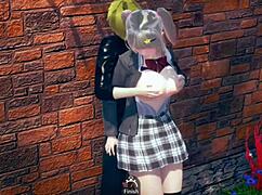 cheerful ai girl gives blowjob in blonde big tits hentai