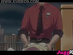 Erotic hentai manager bangs sexy workers in uncensored deepthroat action