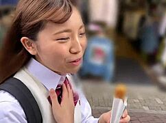 Active high school girl gets creampied in doggy at love hotel