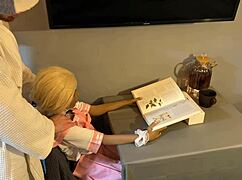 Horny Man Interrupts Silicone Sex Doll Reading Session