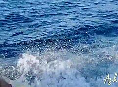 escaped city by jet ski to fill tight pussy with cum on beach