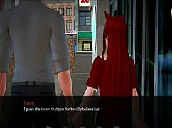 in my new family cartoon, the redhead gets her ass and tits played with