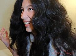 School-Girl Hesitates to Screw with Parents Arriving Soon