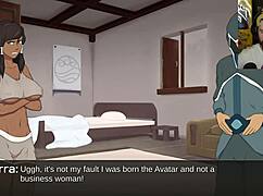 korra's big tits get sucked and she swallows cum as a furry