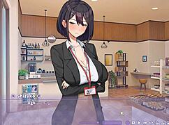 i'm so horny for summer clover's huge boobs in this harem hentai game ep 2 sexy boss offers a quikie