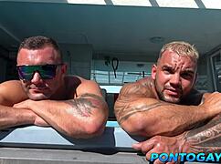 Yo, this gay daddy took big rods from two hot studs! 😈