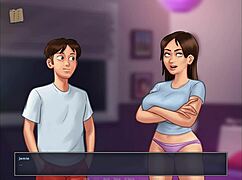 Summertime Saga 211: Shaved Pussy Rides Monster Cock In Cowgirl Position