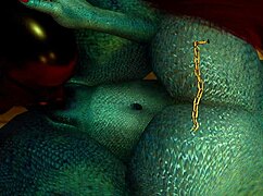 dangerous pact in 3d cartoon game with monster