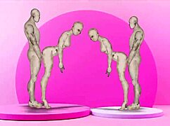 Twins fucking girls hard in wild cartoon action.