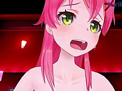 Intense sex with Sakura Miko and Akai Haato in wild Hololive POV hentai