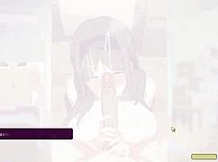 summer clover's harem hentai episode 10 ends with cum twice on cute brunette face