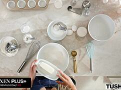 Lesbian Student Strips And Licks Blonde Teacher's Pussy