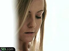 european model fingers her pussy solo and moans