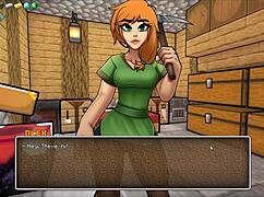 I'm playing hornycraft where steve fucks a huge watermelon with big tits